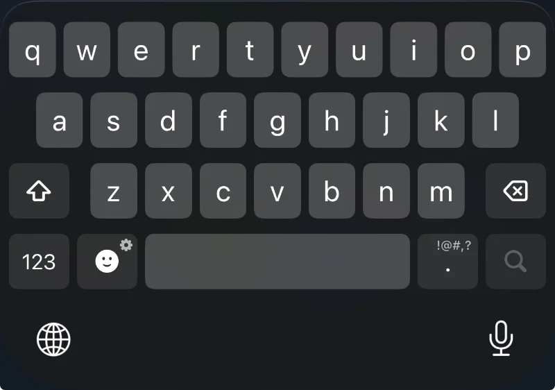 mochiKey keyboard with optional features disabled